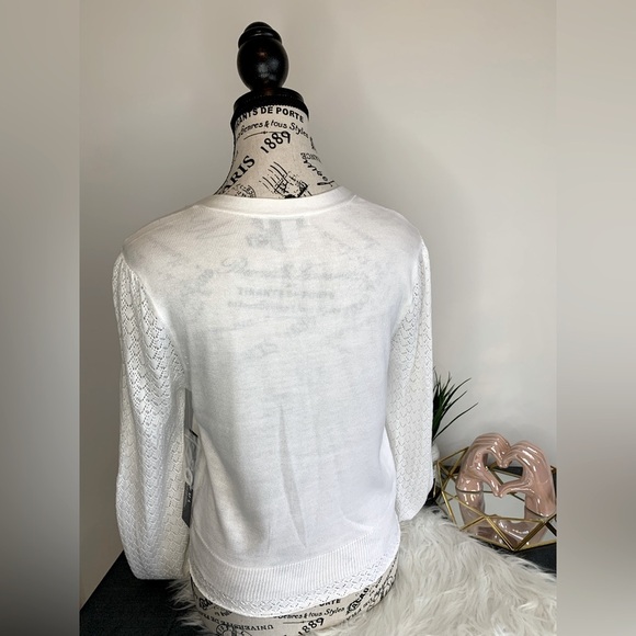 Tribal White light knit Cardigan - Picture 2 of 5